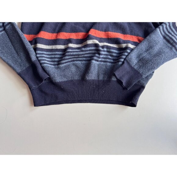 BROOKS BROTHERS RED FLEECE Navy Striped Wool Knit Crew Neck Sweater, Size L - Picture 8 of 12